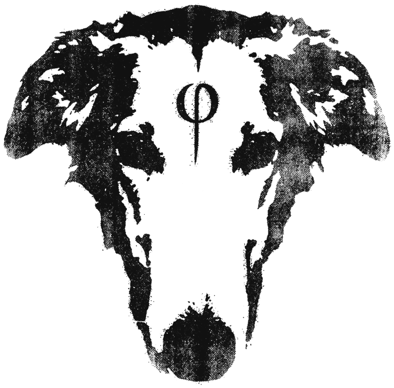 H1N3N1 emblem: a hound's head printed in halftone, the letter phi on its forehead